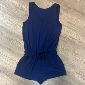 Wilfred Free Tie Waist Romper | Cobalt Blue Knit Lounge Romper Small
